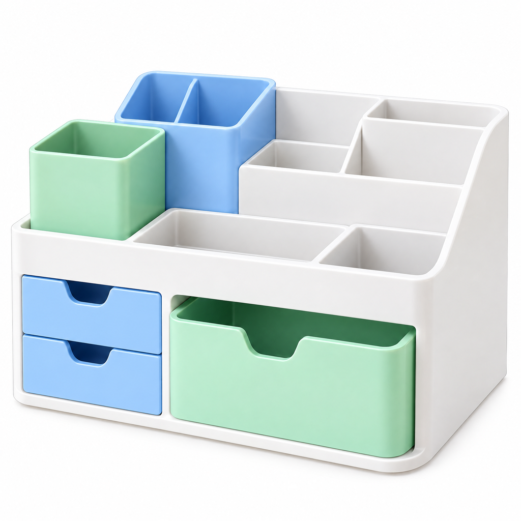 Pastel Desktop Organizer with Drawers — product view