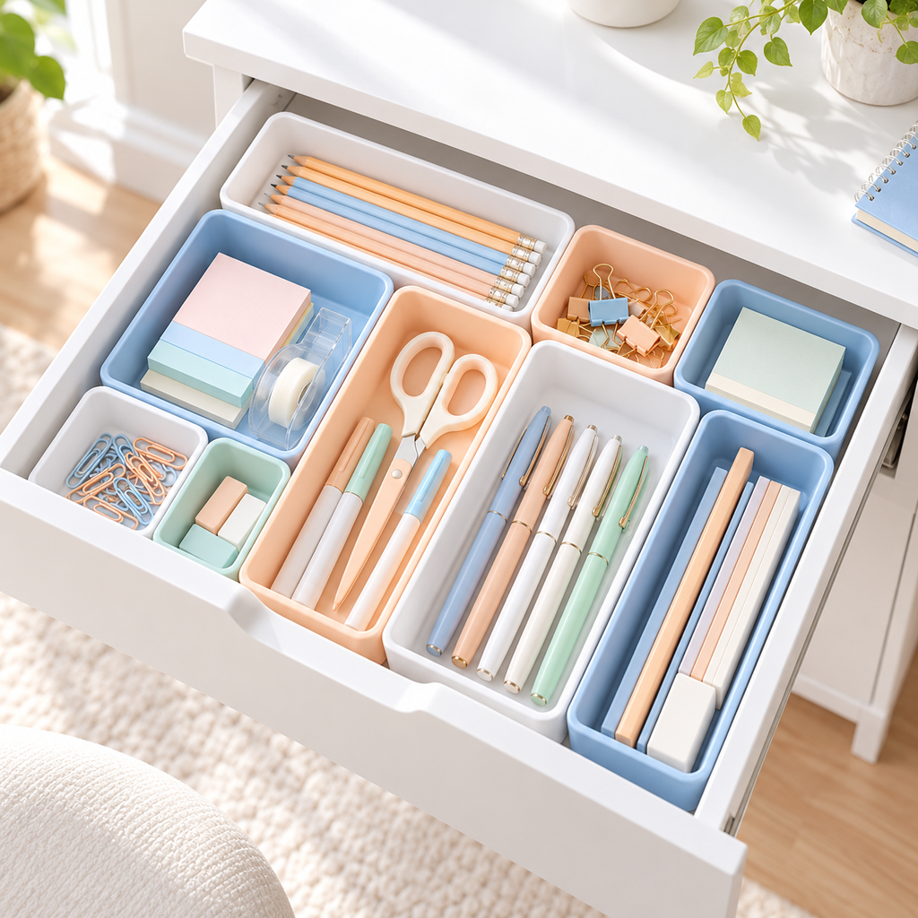 Pastel Drawer Organizer Tray Set — main image
