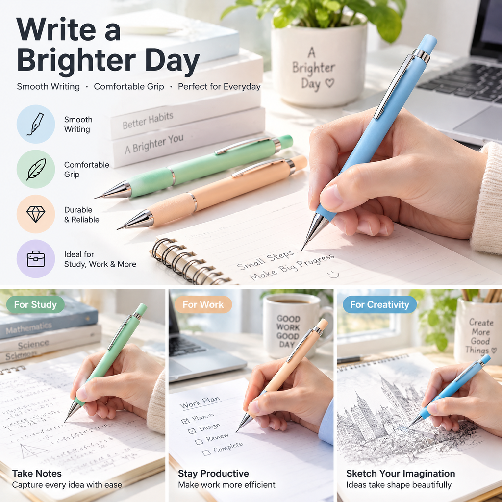 Pastel Mechanical Pencil Set — everyday use