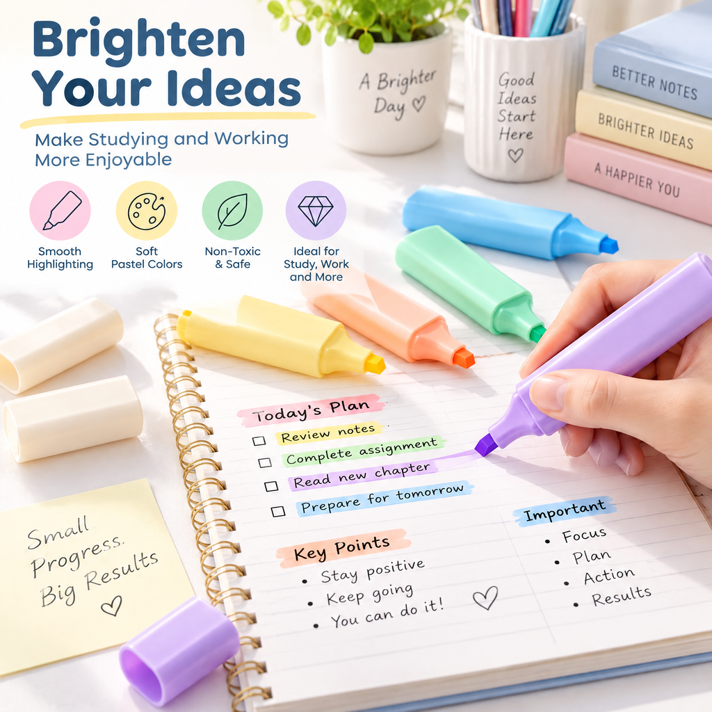 6-Color Pastel Highlighter Set — everyday use