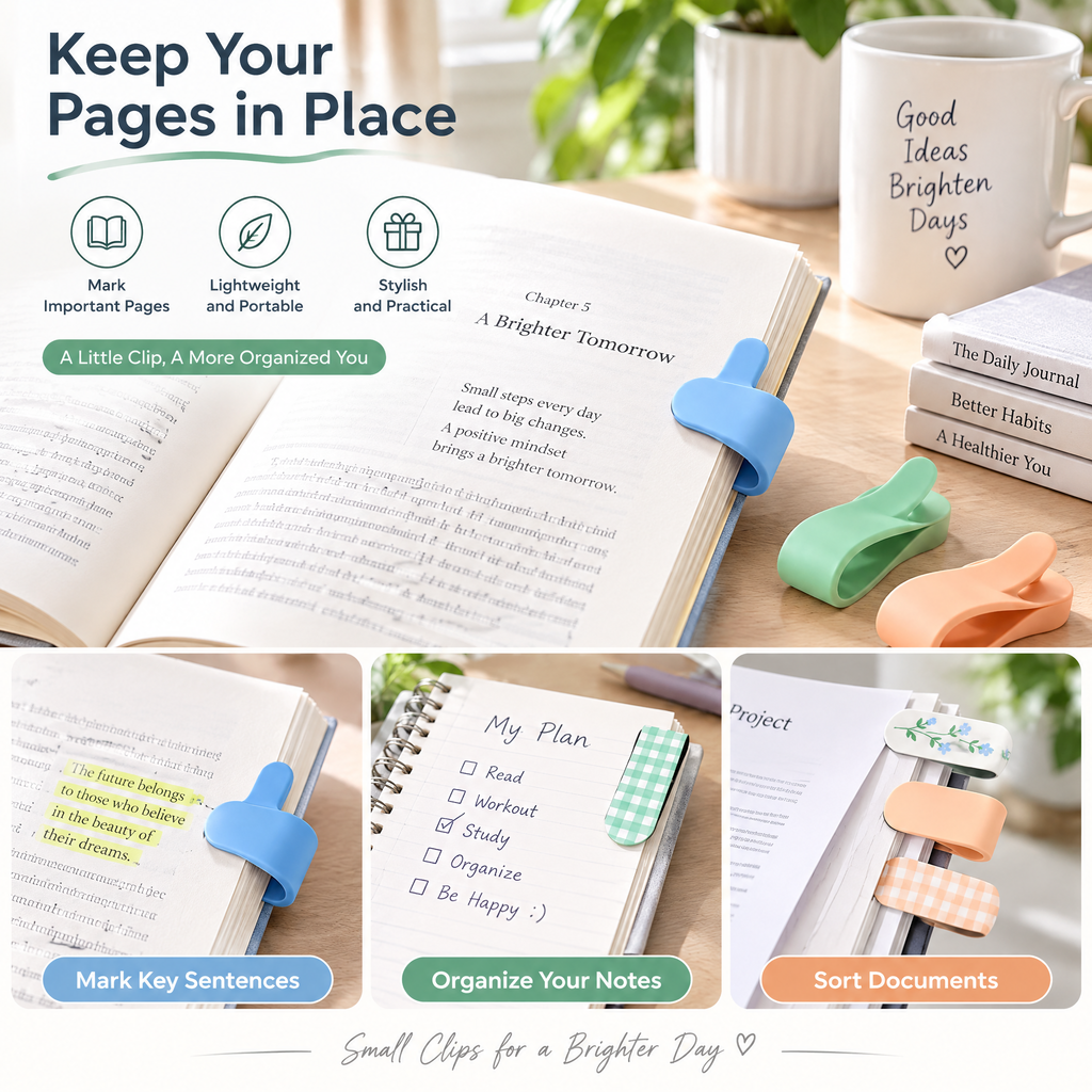 Pastel Magnetic Bookmarks & Page Holders — everyday use