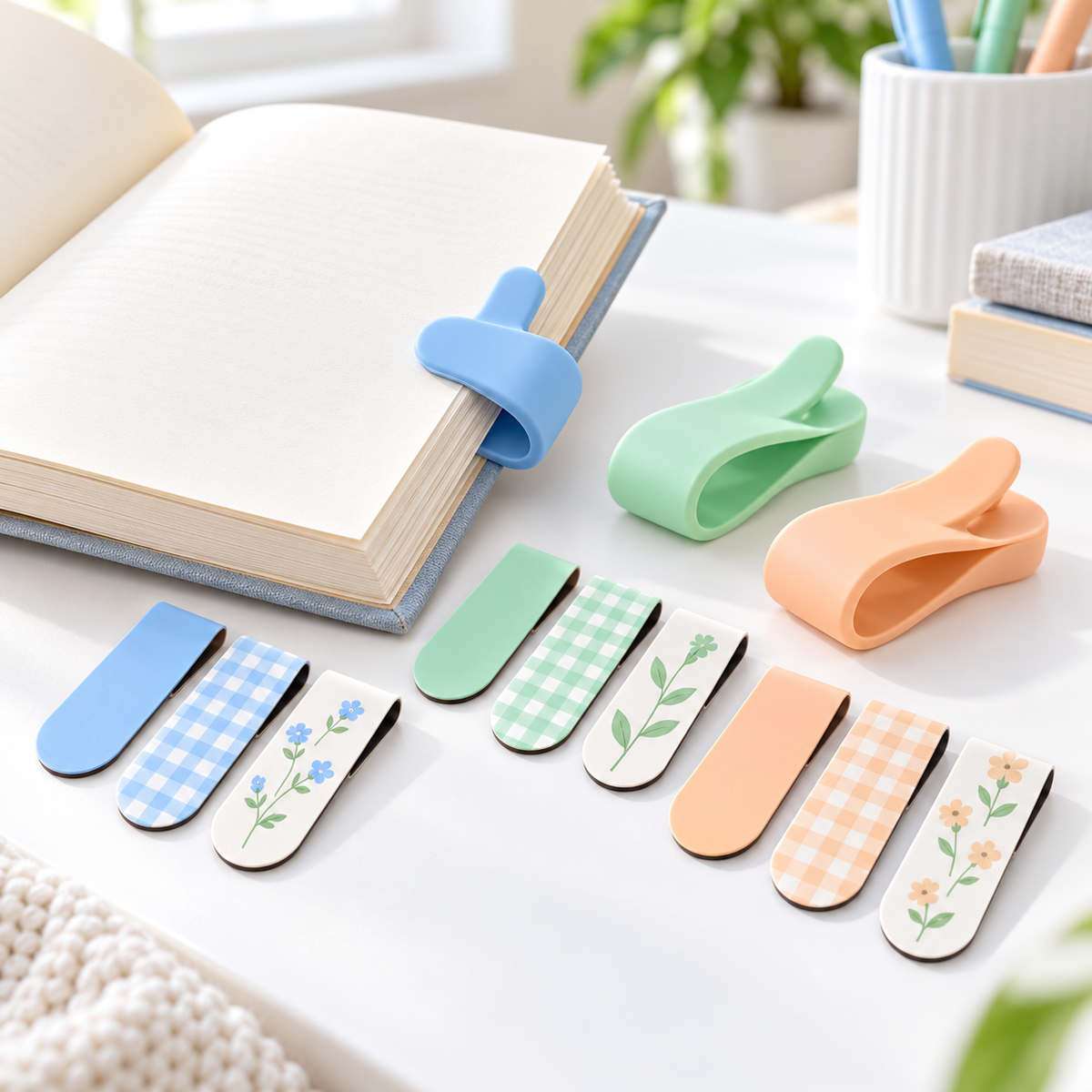 Pastel Magnetic Bookmarks & Page Holders — main image